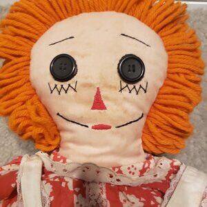 Vintage Very Large Raggedy Ann Doll Knickerbocker Original 32” Orange Hair